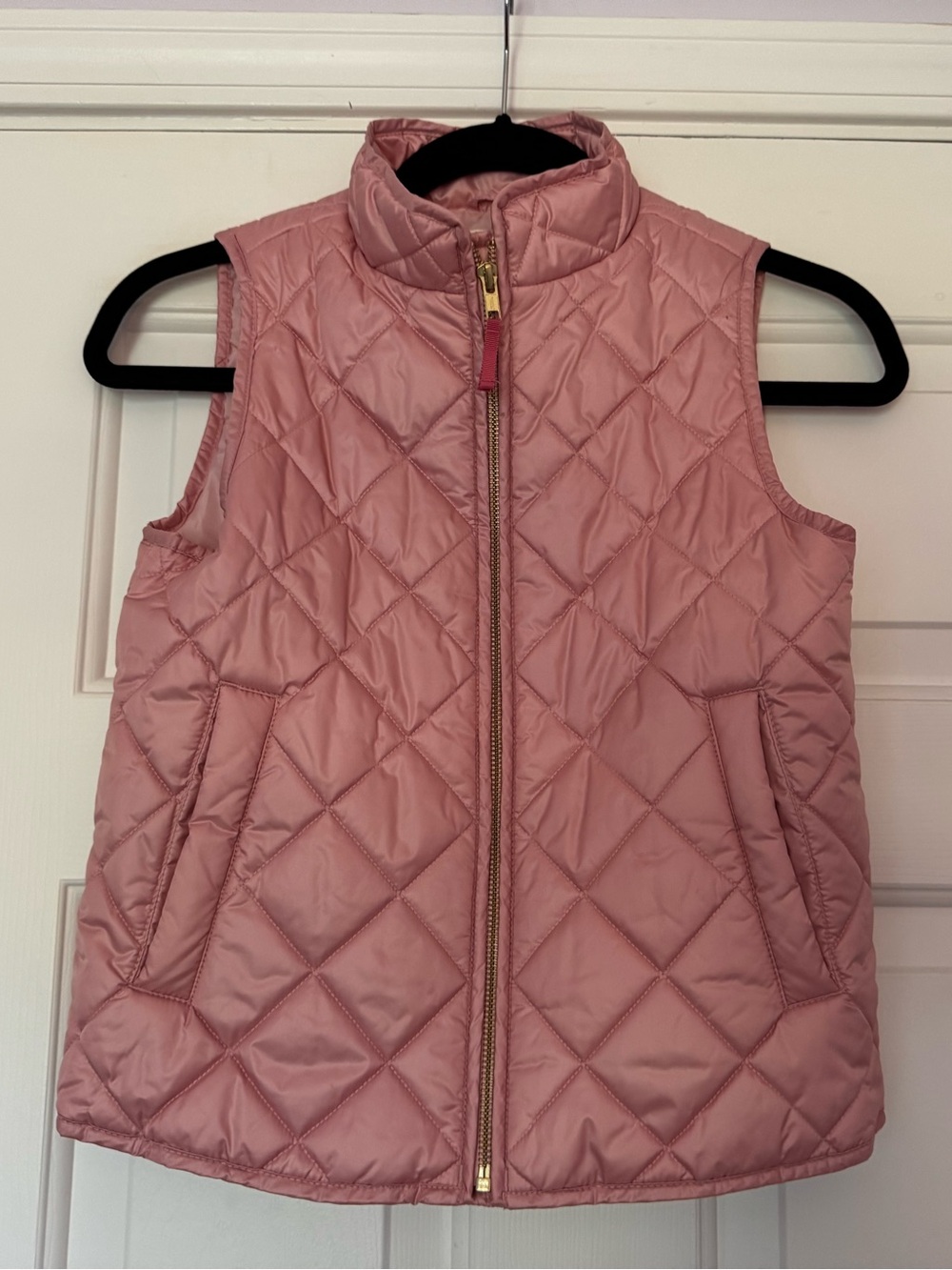 Girls M Crewcuts Quilted Pink Sleeveless Puffer Vest